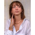 Обеци правоъгълник - стомана с позлата