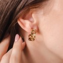 Обеци с плетка - стомана с 14K позлата