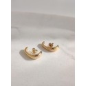 Обеци със странна форма "Shapes" - стомана с 18К позлата